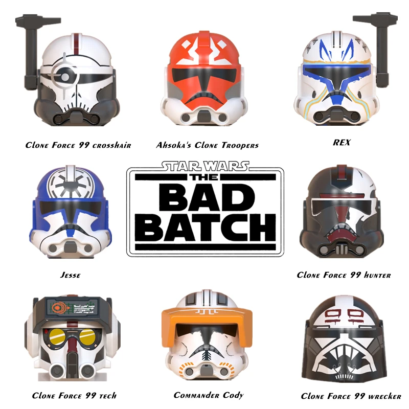 

8PCS/SET Star Space Wars Figures The Bad Batch Clone Troopers Hunter Crosshair Tech Wrecker Echo Building Blocks Bricks Toys Kid
