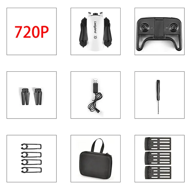 720p white 3 battery Складной мини Радиоуправляемый квадрокоптер R8 4k селфи Дрон HD Двойная камера FPV Божья коровка удержание высоты оптический поток Радиоуправляемый Дрон вертолет - Цвет: 720p white 3 battery