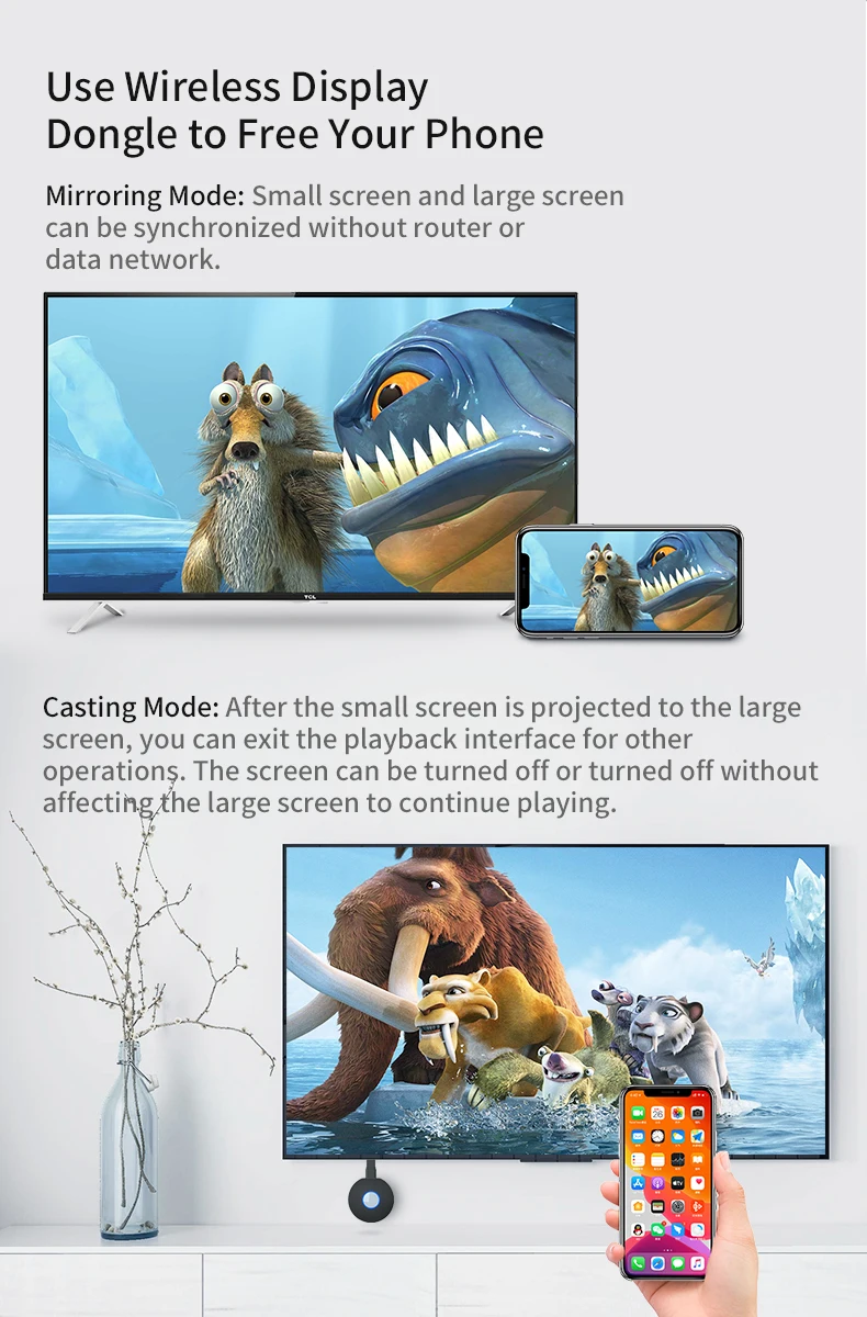 

G31Y Airmirror TV stick Wifi Display Receiver Dongle DLNA Miracast Airplay HD 1080P 4K Mirascreen Mirroring Screen Any Device