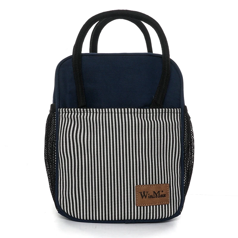 Winmax новая портативная термоизолированная сумка для ланча в полоску большие