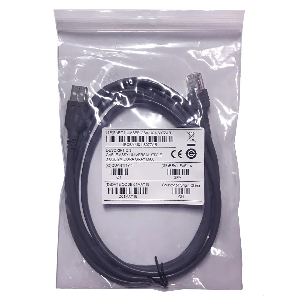 10 шт./лот 2 м USB к RJ45 кабель для сканера Symbol LS2208 LS1203 LS4208 DS6708 сканер штрих-кода, код обозначения, деталь кабеля