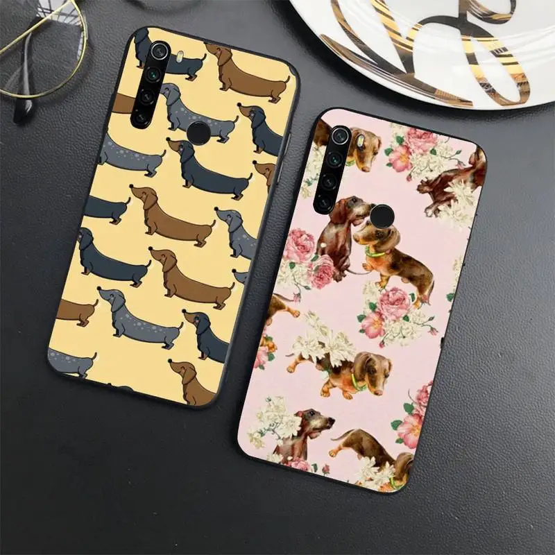 

Dachshund Dog Cute cartoon animal Phone Case For Xiaomi Redmi note 7 8 9 11 t s 10 A pro lite funda shell coque cover