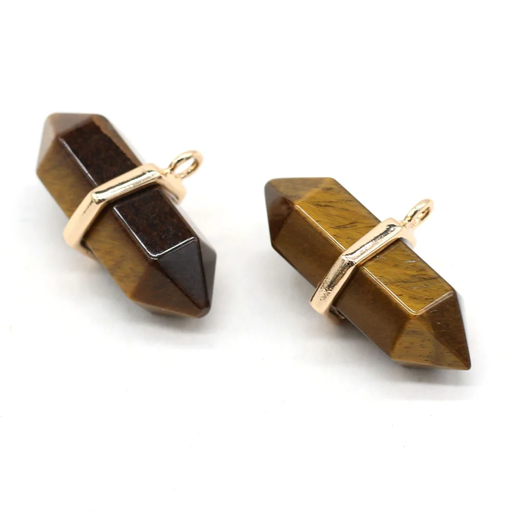 

Natural Semi-precious Stone Pendant Tiger Eye Stone Cone DIY Jewelry Making Necklace Bracelet Gift