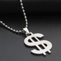 1pcs stainless steel dollar american money sign pendant necklace world universal currency rich necklace lucky gift jewelry