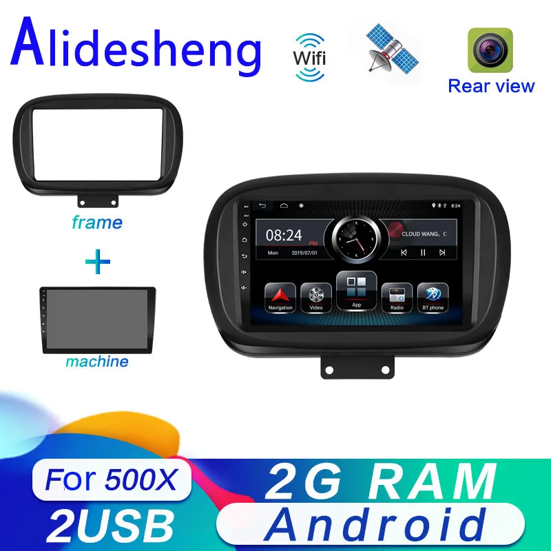 2 Din Android для Fiat 500X 500x2014 2015 2016 2017 2018 2019 автомобильный DVD мультимедийный плеер стерео