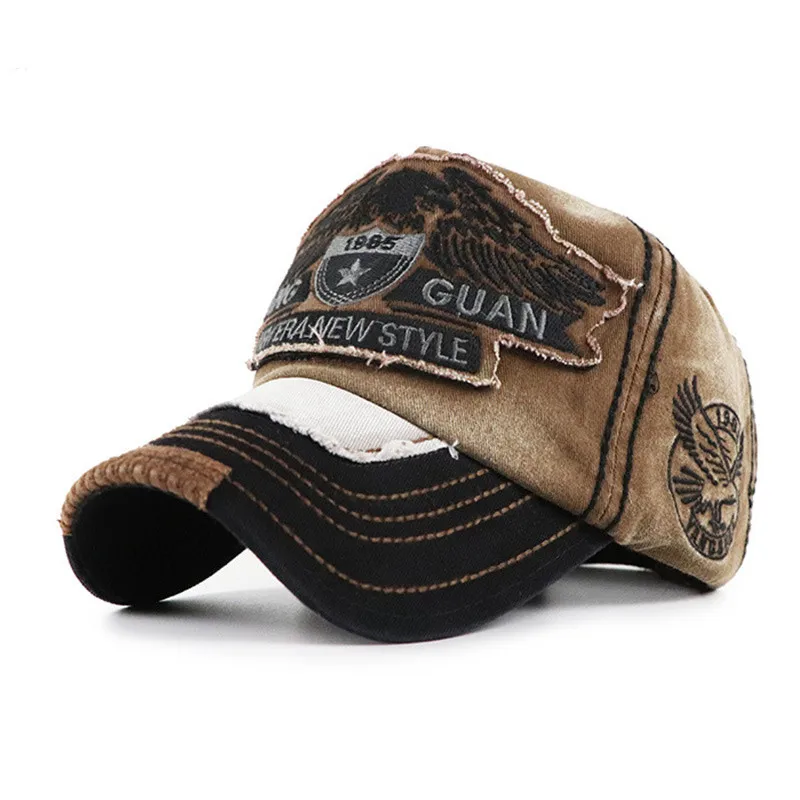 Бейсболка с вышитым орлом для мужчин и женщин хлопковая бейсболка эффектом