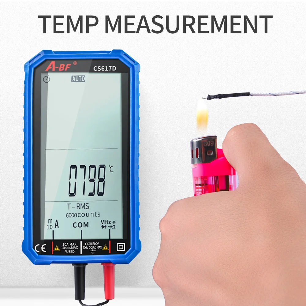 Цифровой умный мультиметр Φ CS617D LCD 6000 отсчетов True RMS DC AC Напряжение Ток
