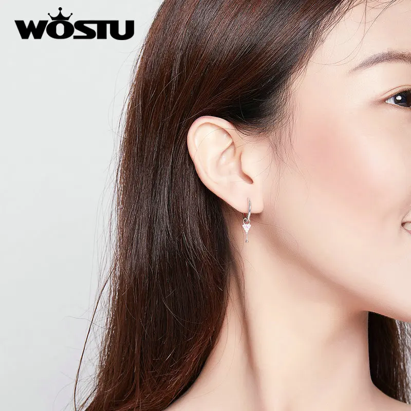 Женские серьги-подвески из серебра 925 пробы с цирконом | Украшения и аксессуары