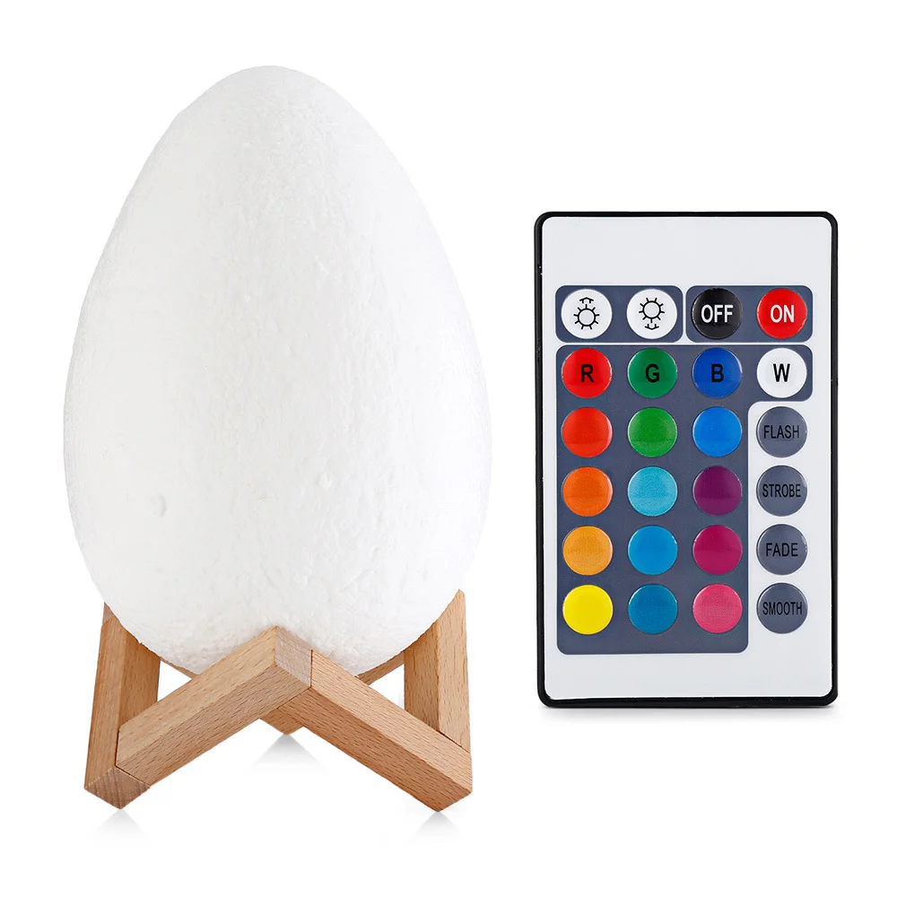3D Printing Egg Shape Light 16 Light Colors Usb Night Lamp With Battery Remote Control For Bedroom Living Room Party