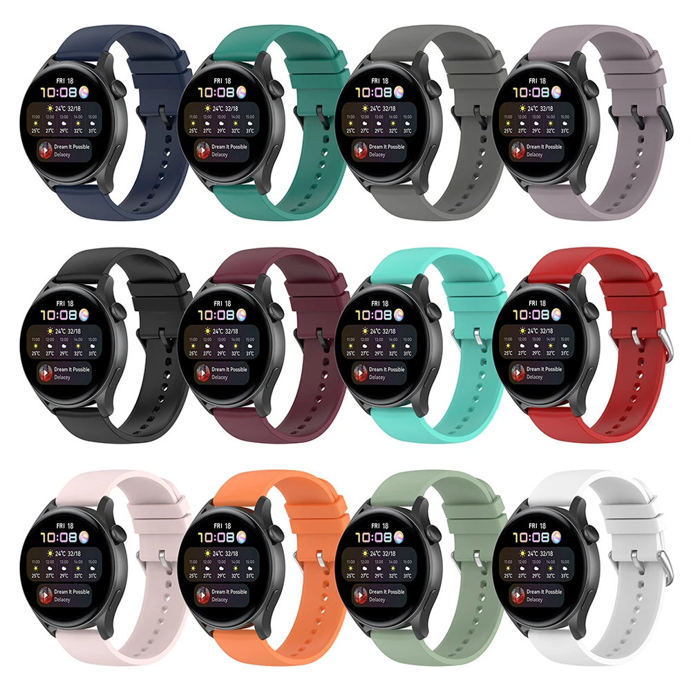 Ремешок силиконовый для Huawei Watch 3/ 3 Pro зеленый браслет наручных часов GT2 Pro/ GT 2 2E 20 мм