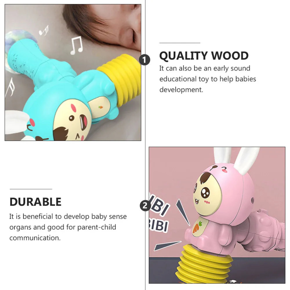 

1Pc Baby Wooden Rattle Hand Percussion Jingle Bell Musical Instrument