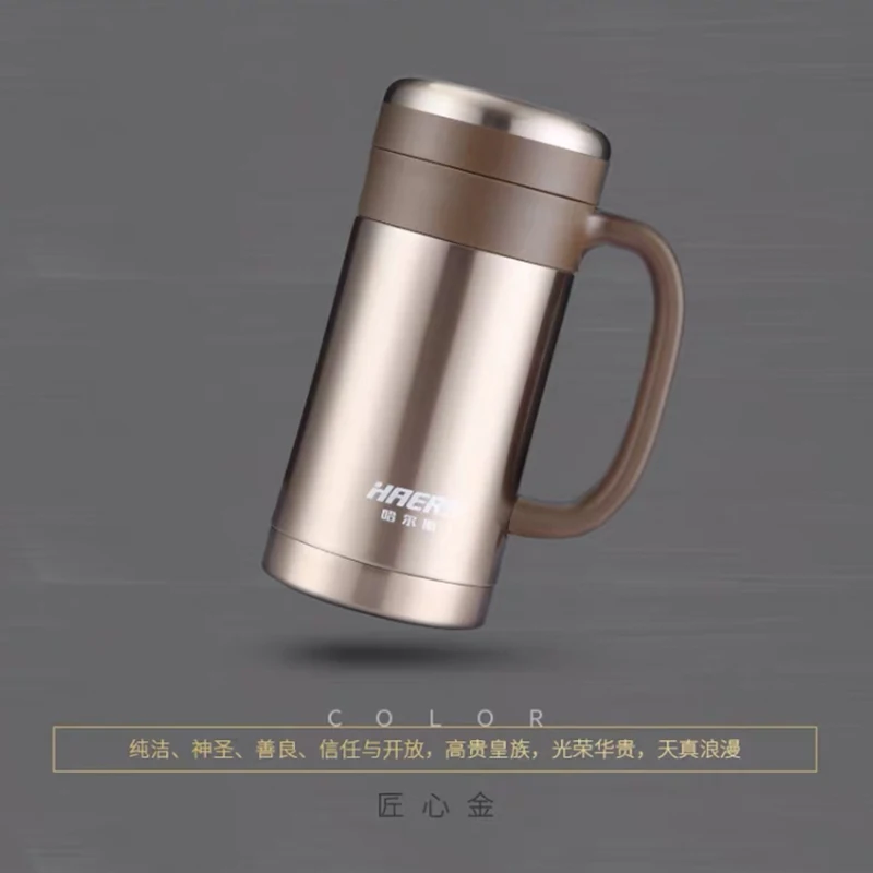 

Handle Hot Coffee Thermos Bottle Cover Drink Stainless Steel Vacuum Thermos Flasks Vasos Termicos Para Cafe Drink Bottles EA60BW