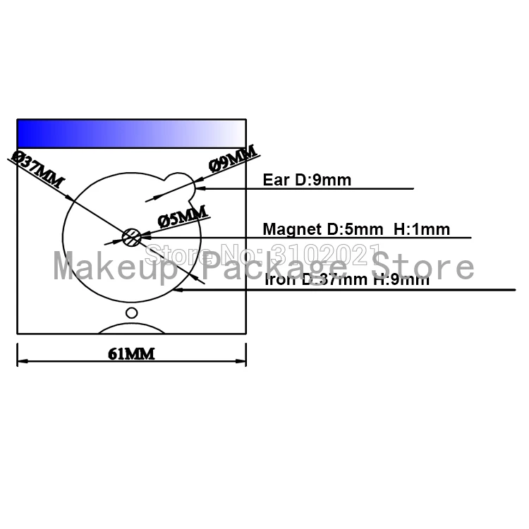 

20pcs/lot Empty 37mm Bamboo Eyeshadow Case mirror & iron Cosmetic Magnetic Lipstick Blusher Concealer Pack Container Make Up Box