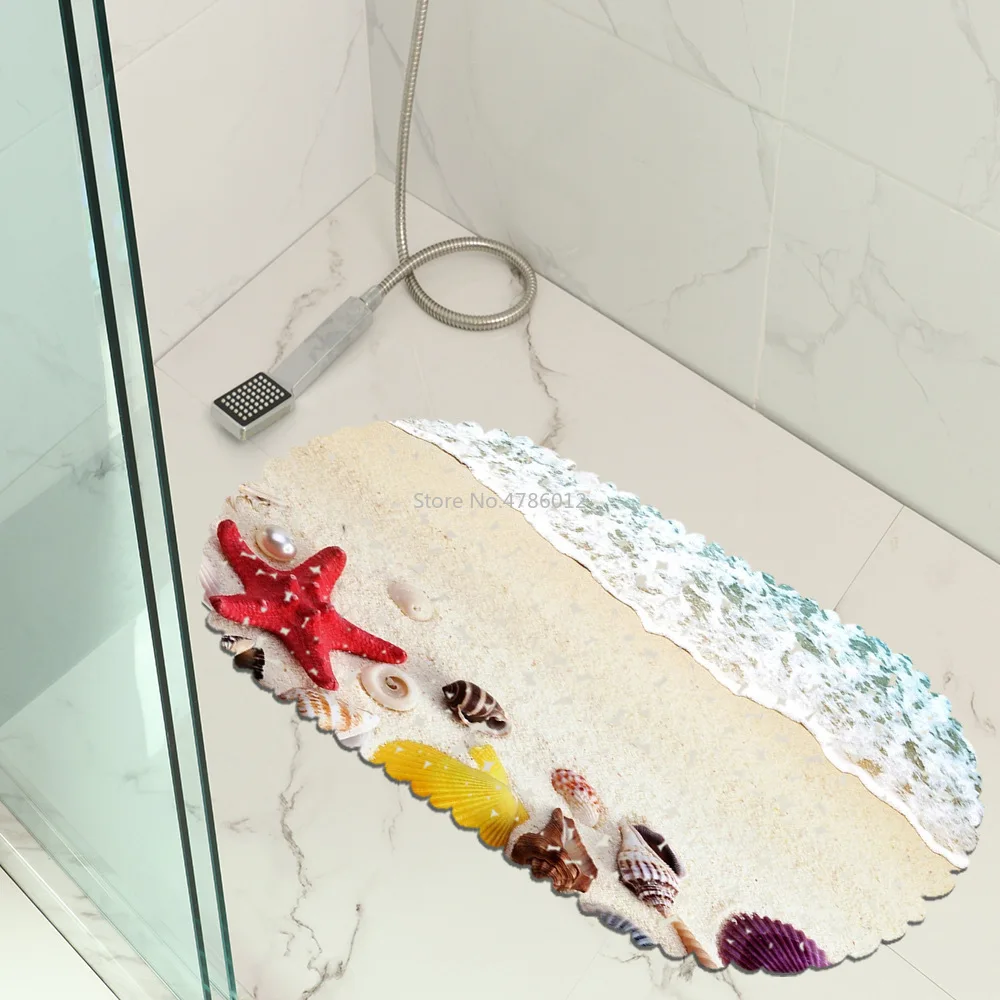 

Beach View Bathroom Mat Bath Room Mat Non-slip Mat Suction Cup Floor Mat Foot Mat