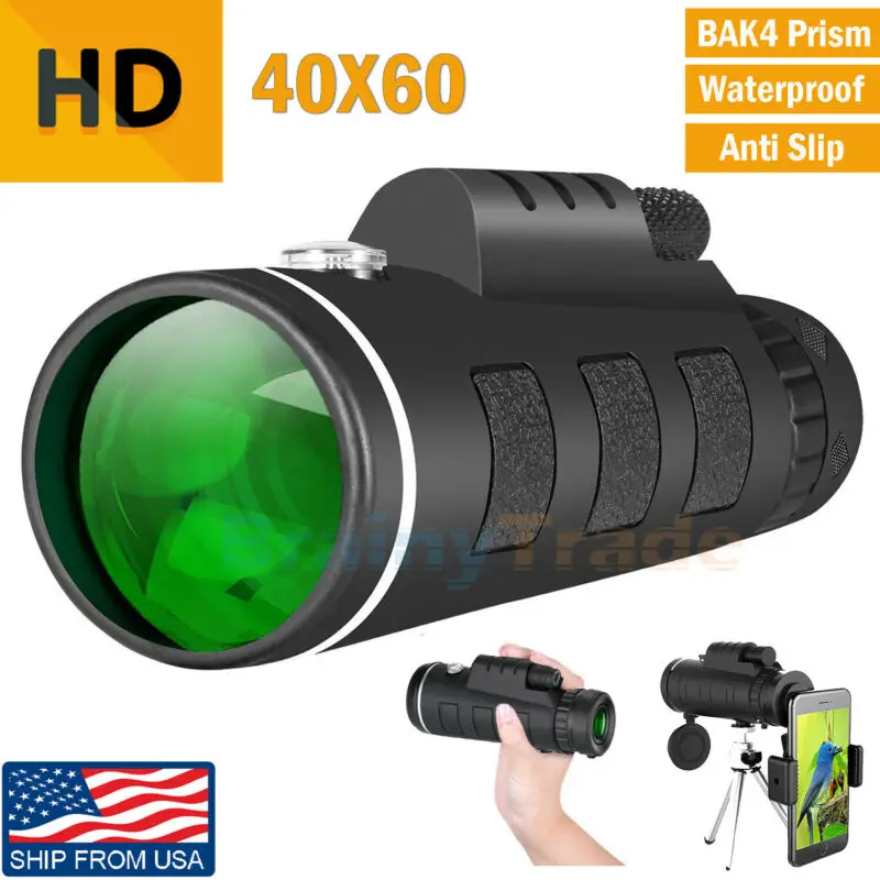 

40X60 зум оптический HD объектив монокулярный телескоп + штатив + зажим для универсального телефона