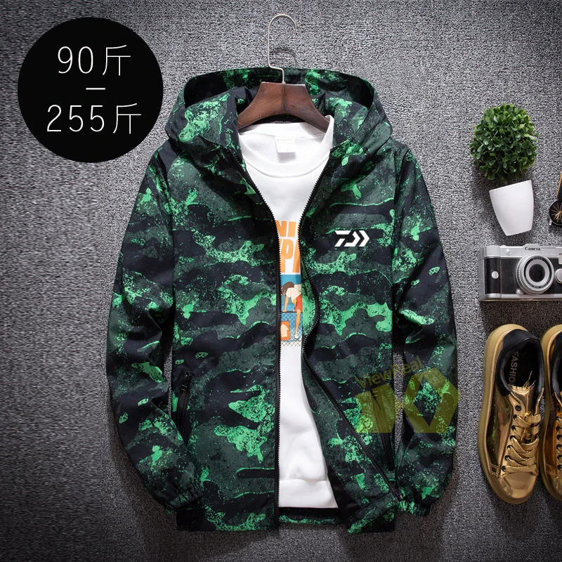 Daiwa костюмы Камуфляжный худи мужской рыбалка куртки тонкие Рыболовные