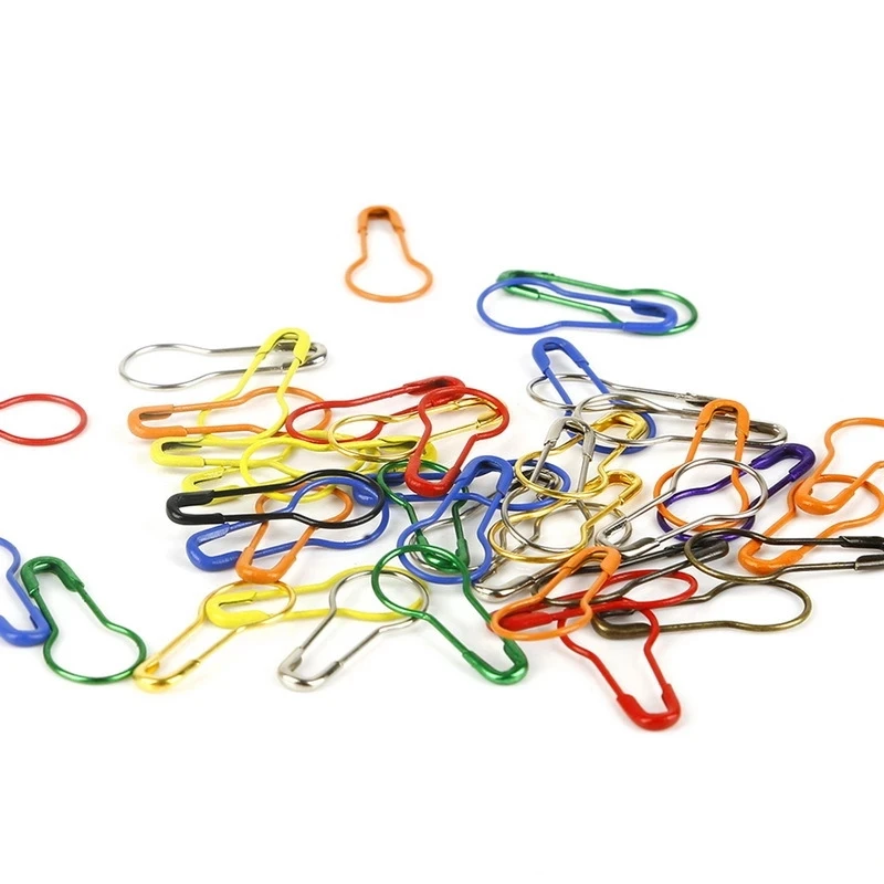 

Multicolor Gourd Shape Safety Pins Matal Lable Safe Craft Knitting Cross Stitch Holder DIY Sewing Supplies100pcs/Bag