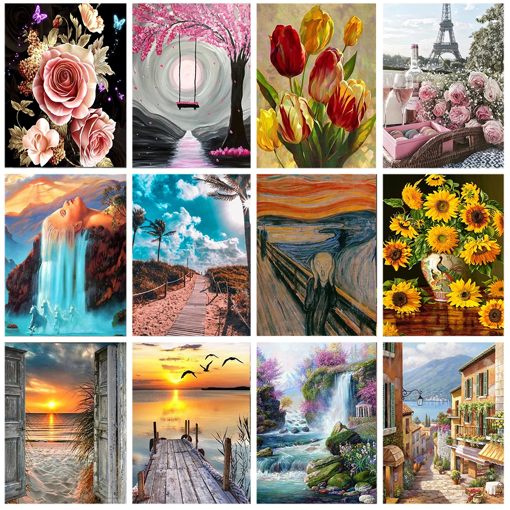 5D алмазная живопись цветок пляж пейзаж вышивка наборы для вышивки крестиком