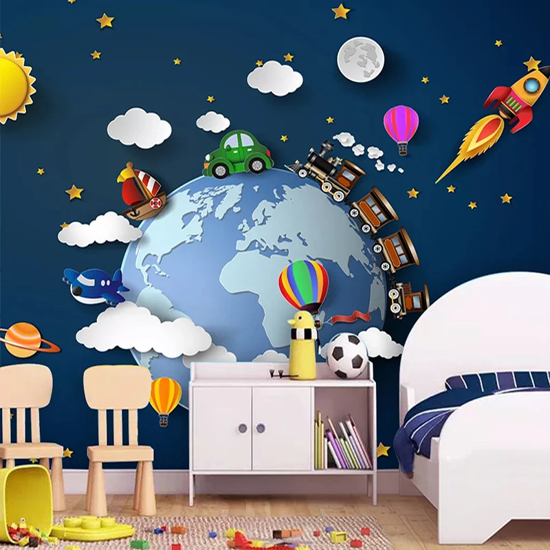 Пользовательские 3D фото обои мультфильм автомобиль Звездная Вселенная планеты