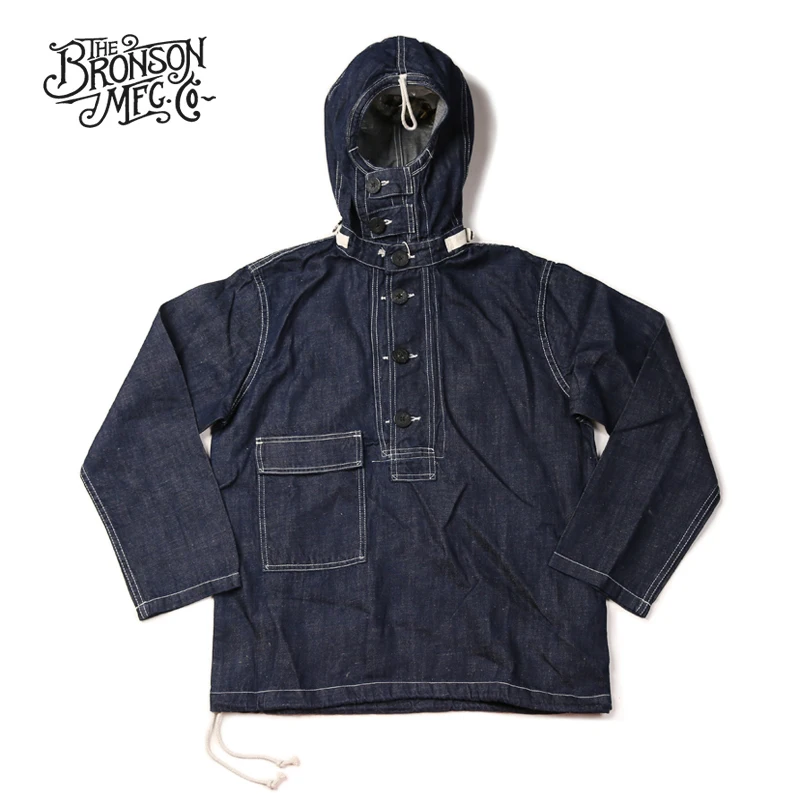 Винтажный Бронсон 1930s USN Dungaree Smock Submariner пуловер парка свободный крой|Мужские