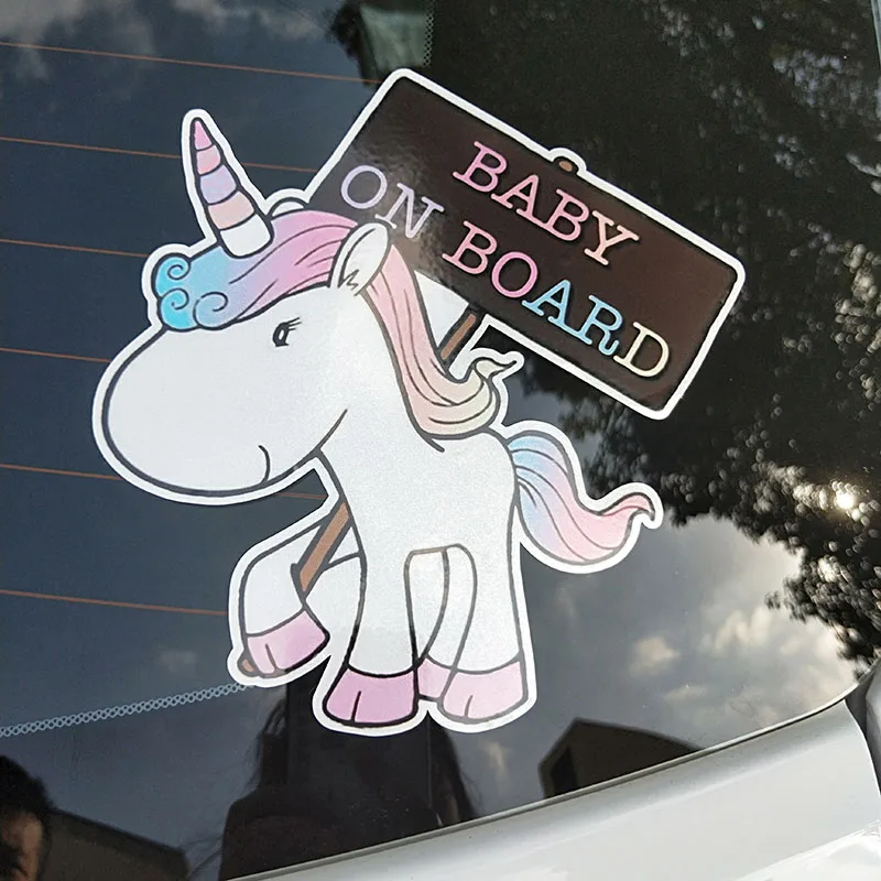 

15.1*16.7cm Lovely Small Animals Cartoon Baby On Board Colored Graphic Car Sticker Decoration Jdm