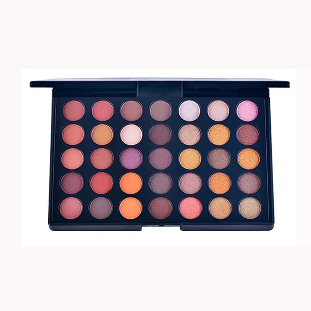 Палетка теней для век 35 цветов матовые блестящие алмазные тени первые светящиеся