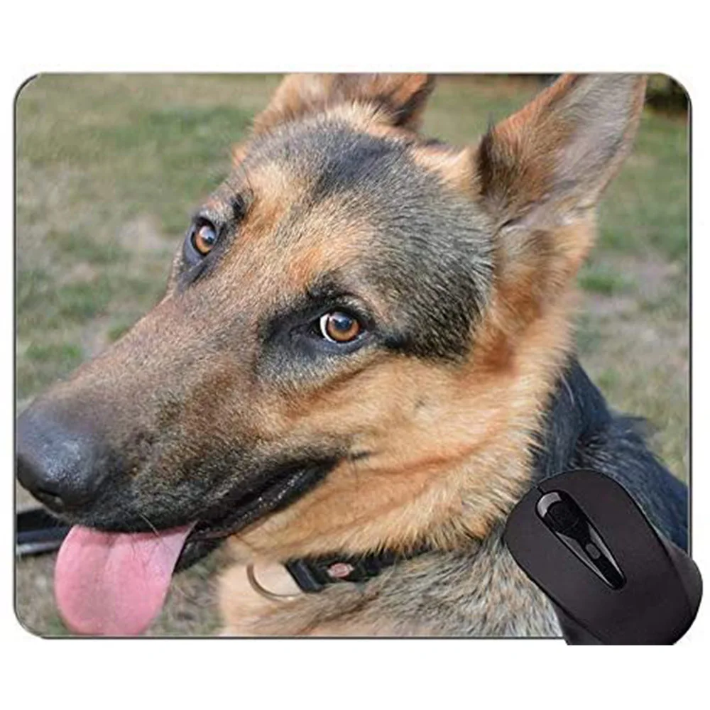 Коврики для мыши черная немецкая овчарка нескользящая резиновая основа