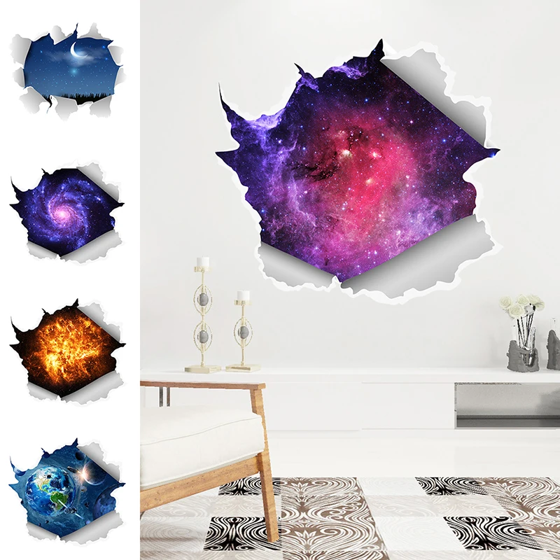 Настенные 3D наклейки со звездами и Вселенной серия сломанных наклеек для детей