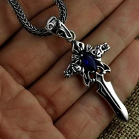 new 925 sterling silver lapis lazuli sword pendant jewelry