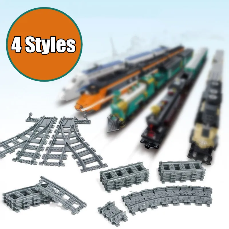 Новый MOC Building Kit городской рельс прямые изогнутые рельсы подходят для Lepinings Technic