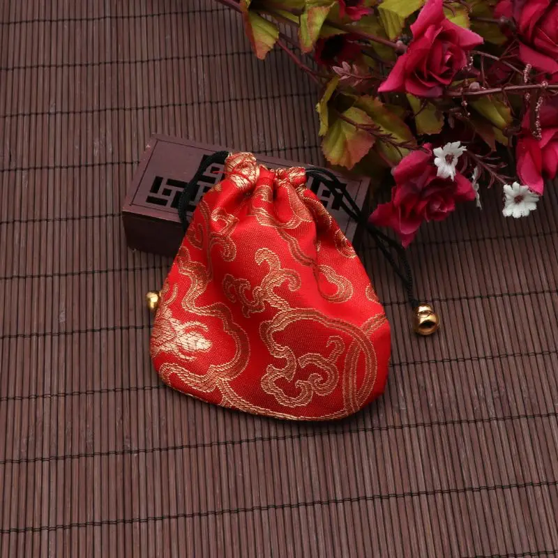 

Traditional Silk Travel Pouch Classic Chinese Embroidery Jewelry Bag Organizer