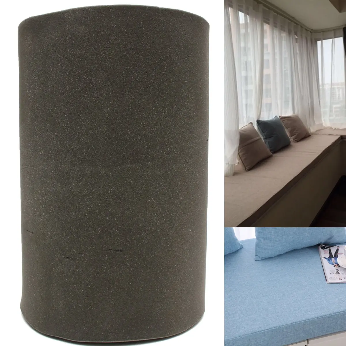 

200X60X5cm High Density Seat Cushion Foam Rubber Replacement Polyurethane Upholstery Cushion Pad Firm Foam Sheet Cushion Pads