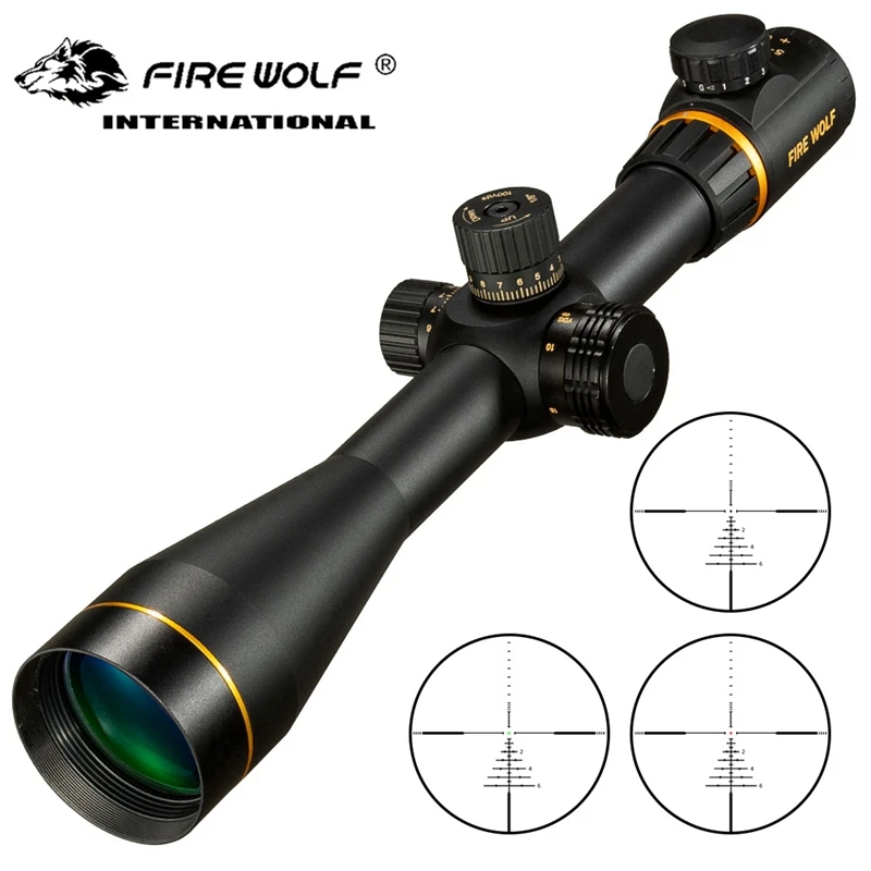 Cheap FEUER WOLF 5 15X50 FFP Scope Jagd Optische Anblick Zielfernrohr Kreuz Seite Parallaxe Taktische Zielfernrohr Für Airsoft Sniper Gewehr