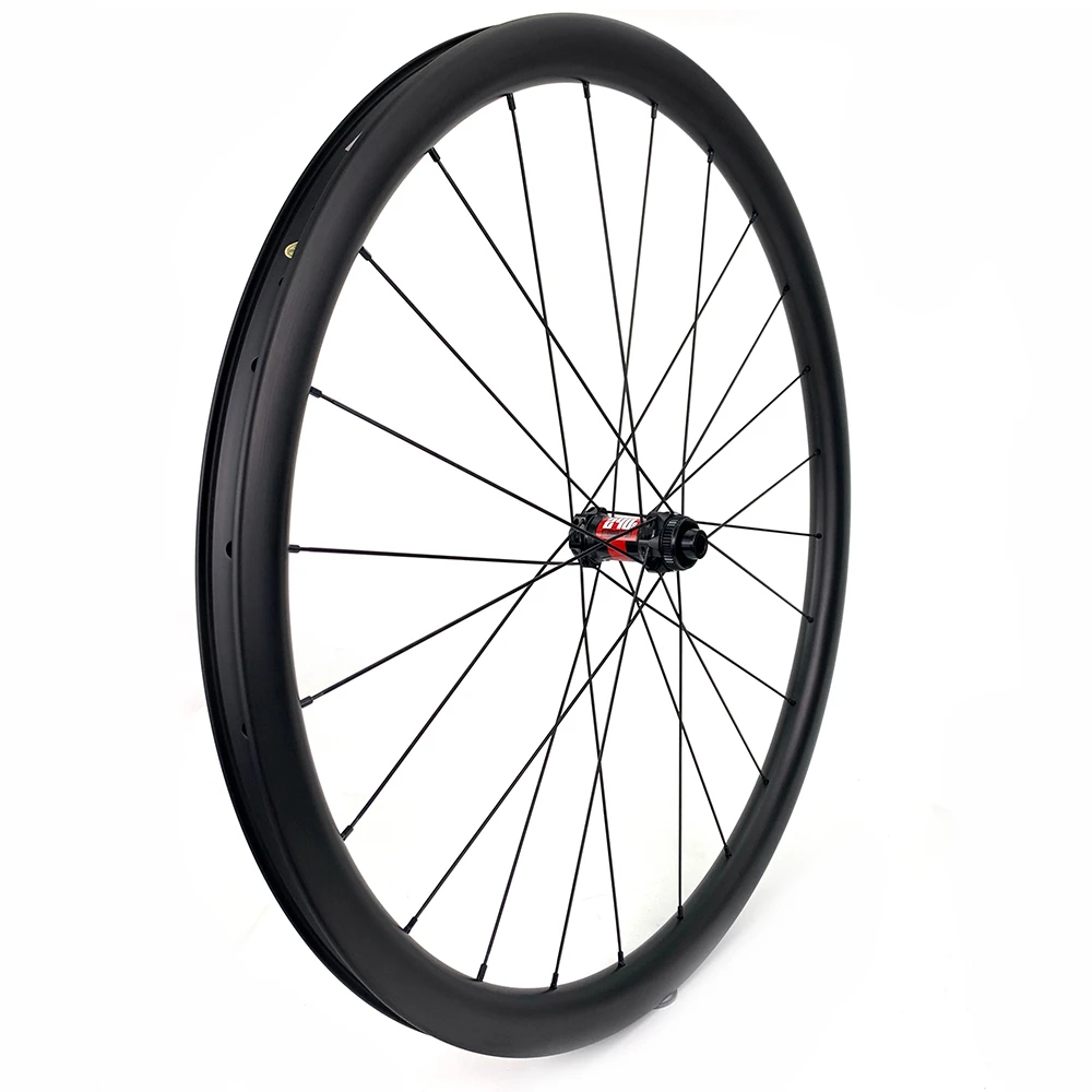 Элитные гравия дисковый тормоз велосипед углеродное колесо 32*35 мм 700c бескамерный