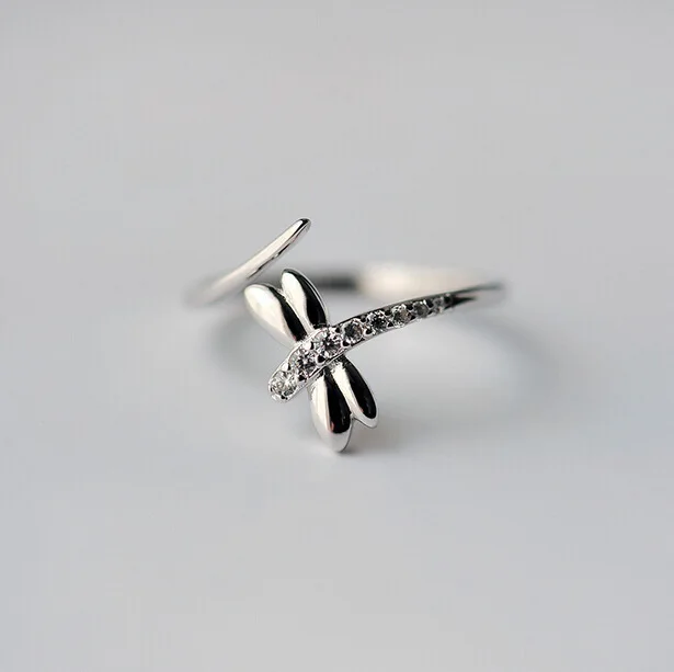 Ethnic Style Silver Color Dragonfly Rings for Women Bridal Wedding Vintage Open Finger Christmas Gifts | Украшения и аксессуары