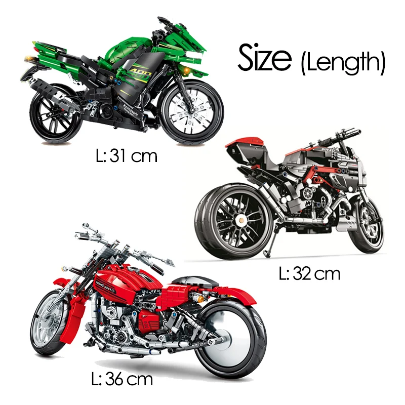 Строительные блоки для мотоциклов SEMBO Technic строительные Harleyed профессиональные