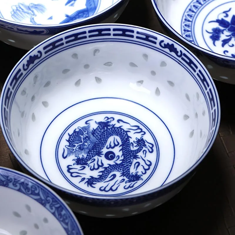 4 5 дюймов китайский пейзаж чаша Цзиндэчжэнь винтаж синий и белый фарфор