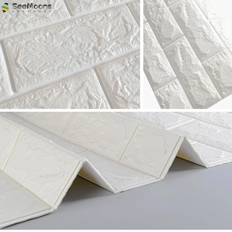 

10PCS Self Adhesive Waterproof TV Background Brick Wallpapers 3D Wall Sticker Living Room Wallpaper Mural Bedroom Decorative