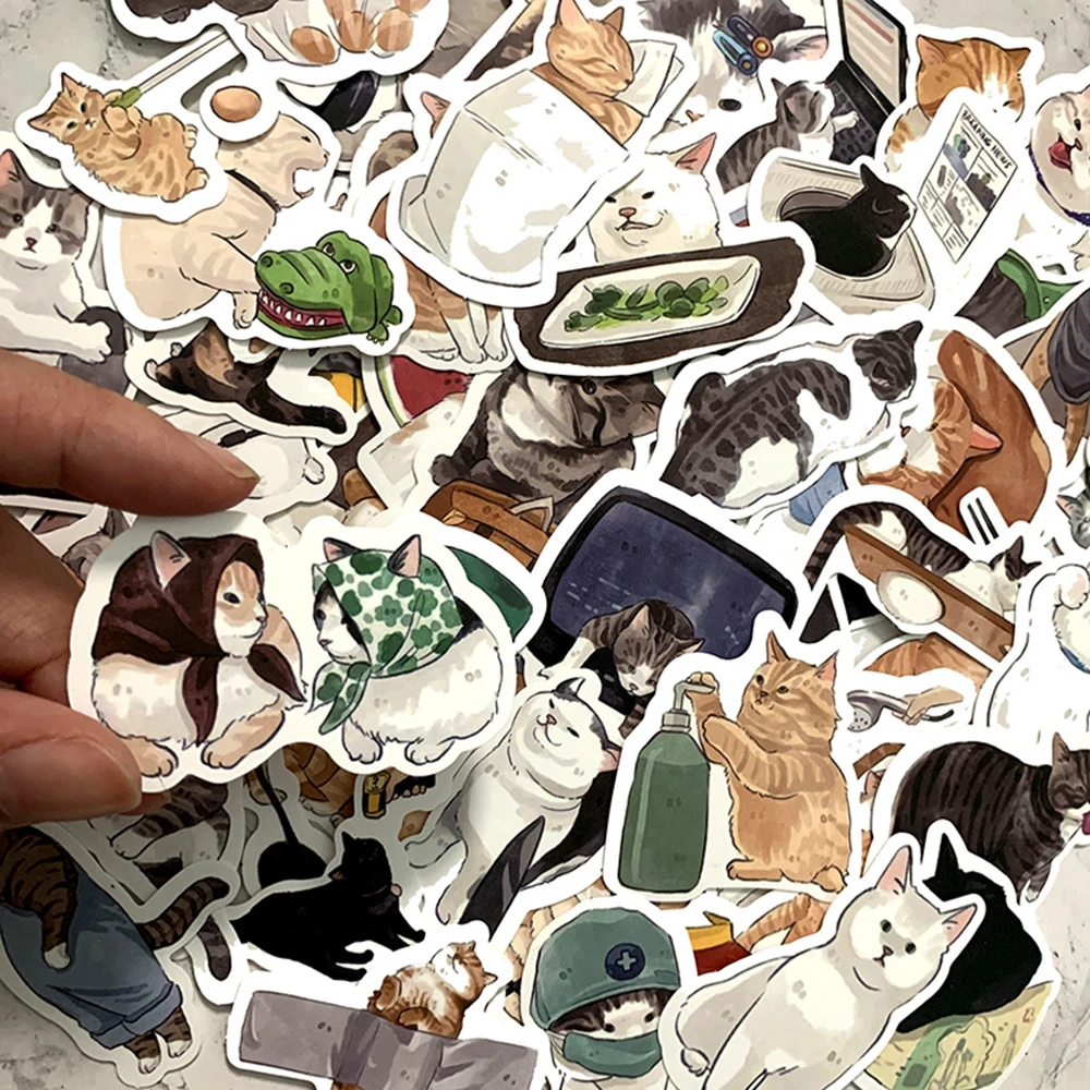 103054pcs cute cats animal graffiti stickers cartoon decals kids toy diy diary suitcase scrapbook phone laptop bike sticker free global shipping