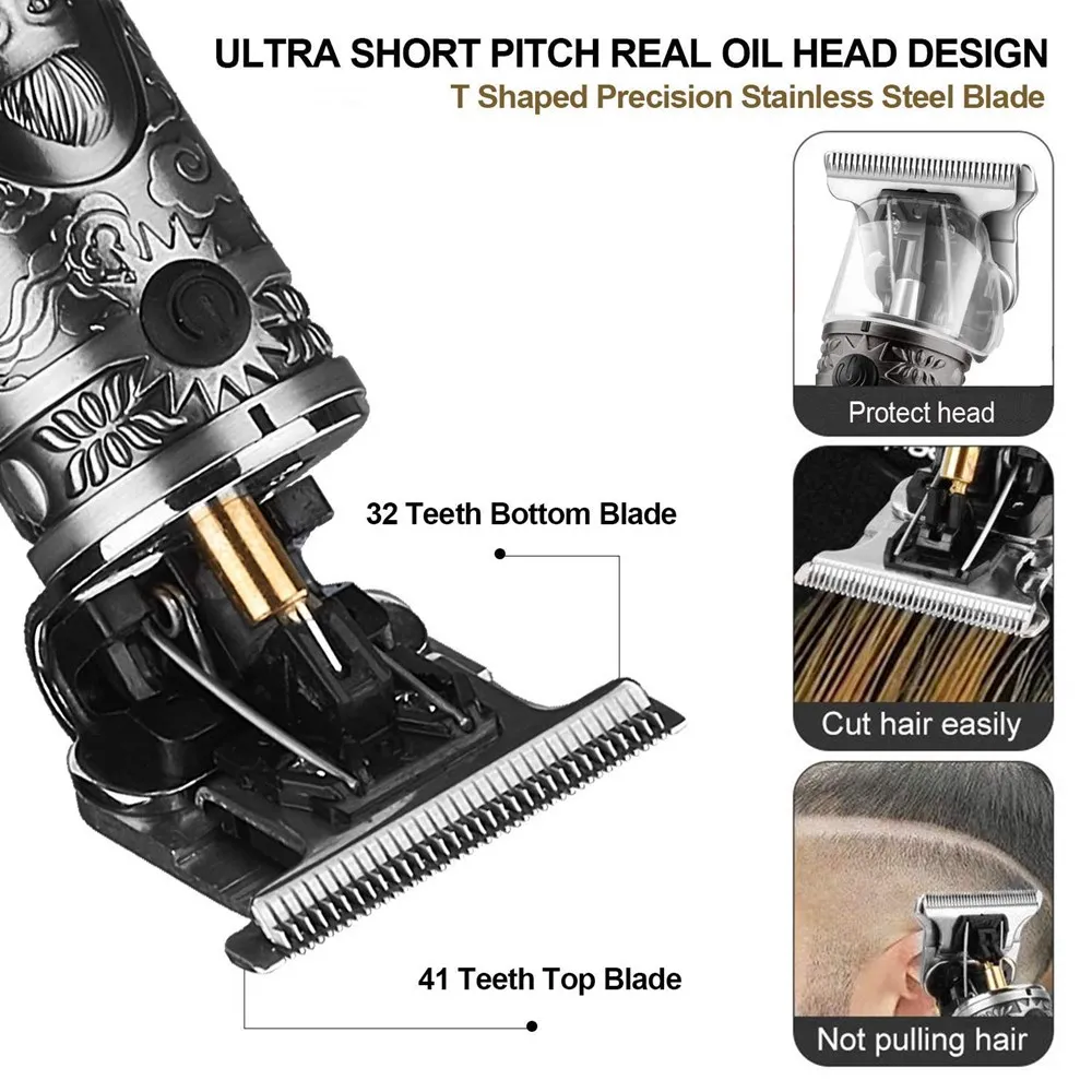 

Wireless Hair Clipper USB Rechargeable Hair Trimmer Universal Barber LCD Self Haircut Beard Shaving Machine Hair Cutting kit