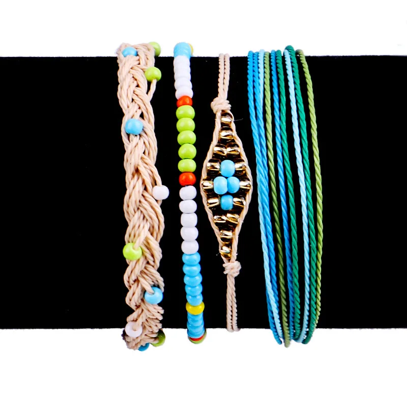 4 шт./компл. браслет с бусинами в стиле бохо для разноцветных искусств 2019 модный