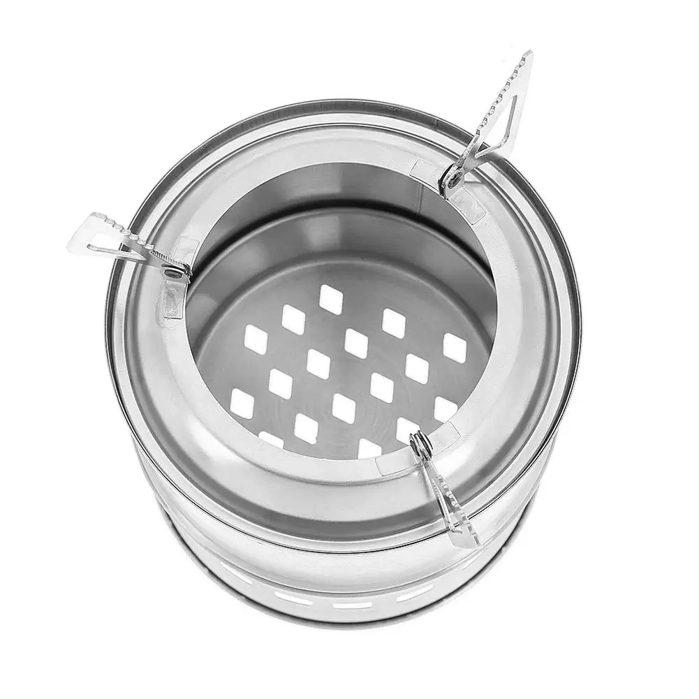 

Portable Outdoor Camping Stove Wood Fuel Furnace Picnic Cooking Burner Stainless Steel Wood Burner Camping Wood Stove Portable