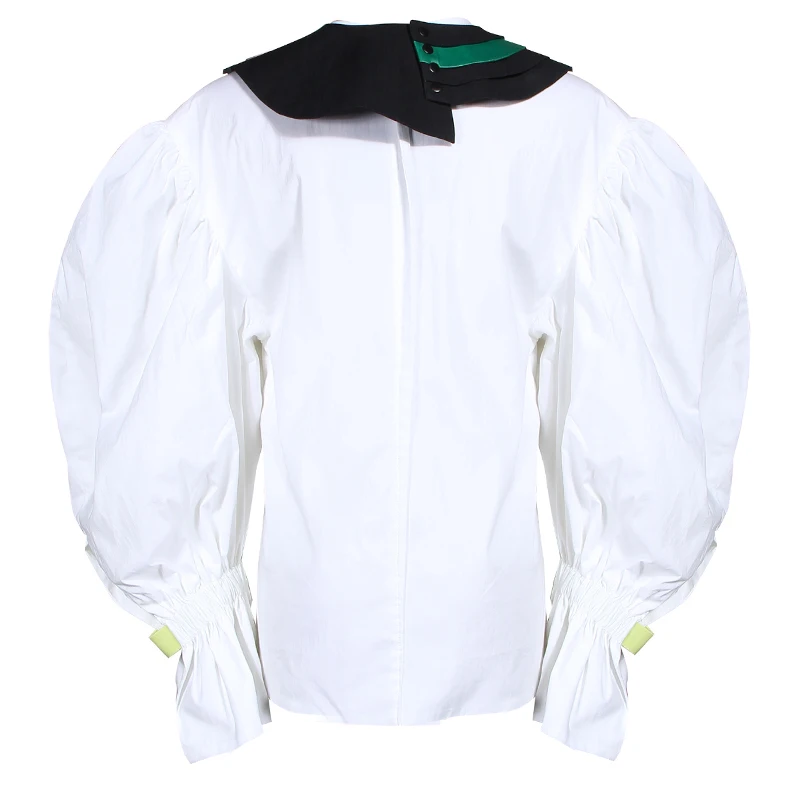 Женская винтажная рубашка с рукавом-фонариком свободная блузка оверсайз + жилет