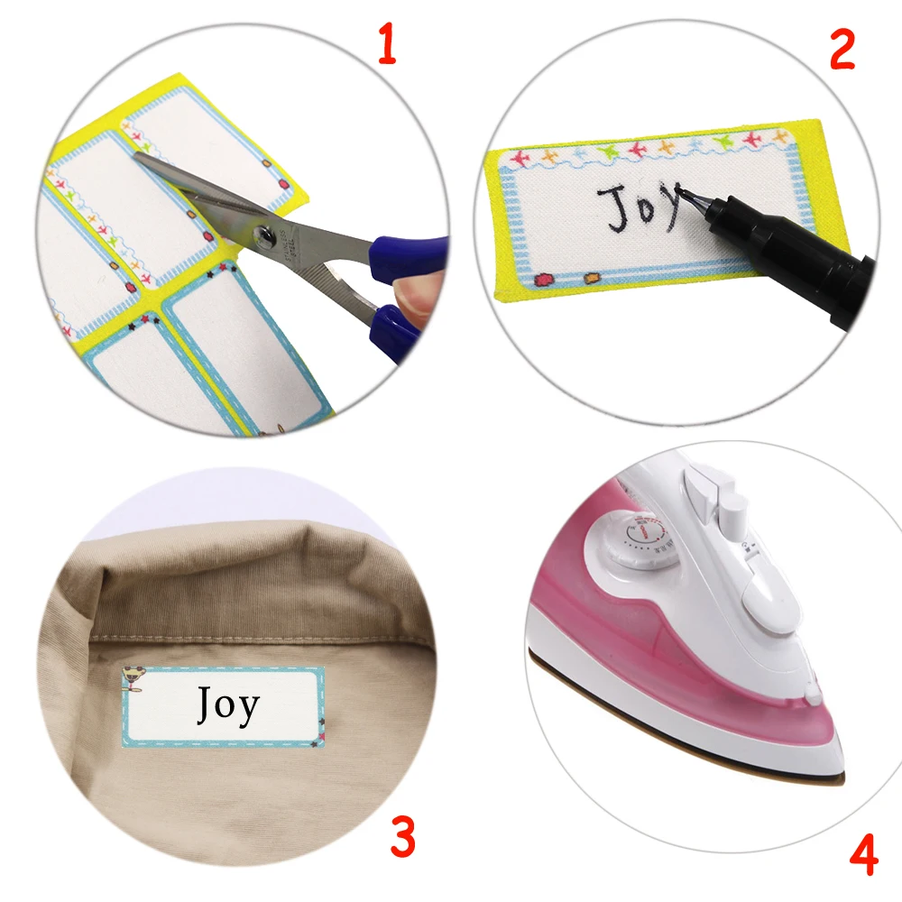 Утюжок на бирках одежды из мультфильма моющиеся именные этикетки для детской