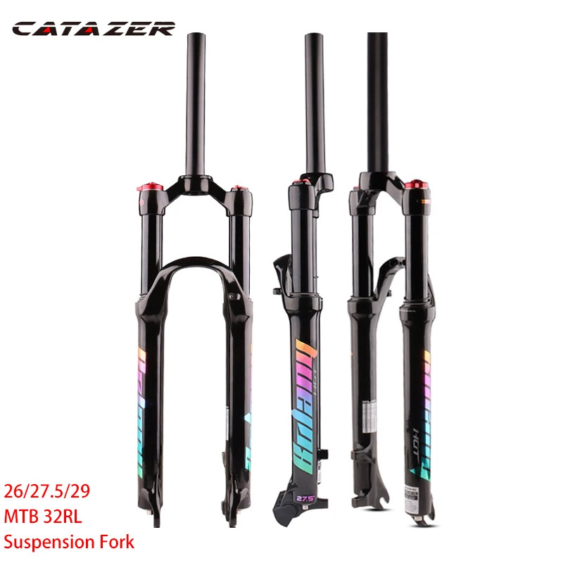 

Catazer Магниевый сплав 26/27.5/ 29er вспомогательное воздушное крепление 120 мм MTB прямая Велосипедная вилка велосипедные аксессуары вилка для горно...