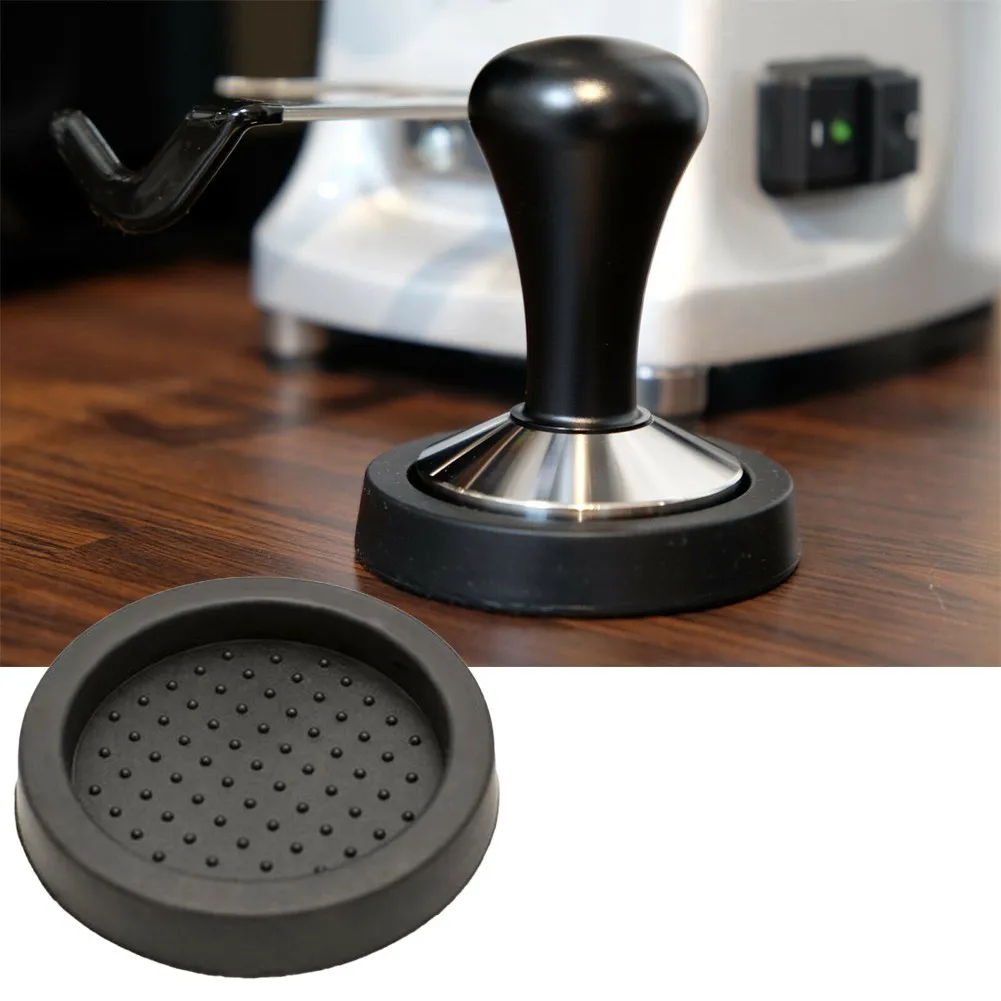 Espresso Coffee Round Tamping/Tamper Pad/Holder BLACK Food Grade Silicone Mat Coffee Maker Milk Cup Dosing Ring