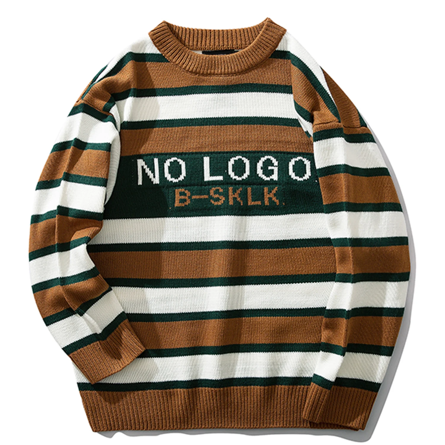 Aelfric Eden полосатый вязаный свитер с буквенным принтом Мужская мода хип хоп Уличная