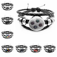 2020hot sale mens leather bracelet popular game console button remote control button series gift for boyfriend first choice