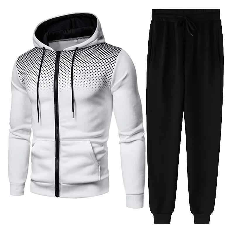 Track suit men's suit two-piece men's sportswear zipper hoodie pants sports suit casual sports shirt trend clothing sports suit