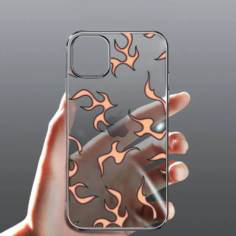 

blue white fire pattern art Phone Case Transparent for iPhone Samsung 11 12 6 7 8 9 30 Pro X Max XR Plus lite